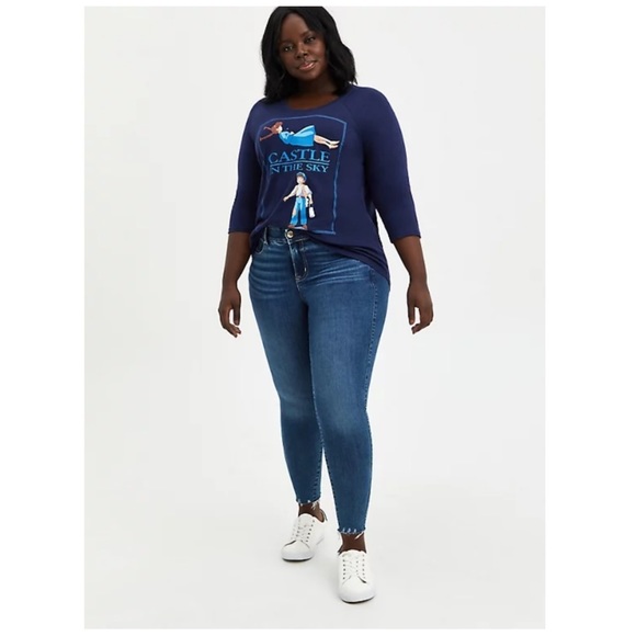 NWT TORRID HER UNIVERSE STUDIO GHIBLI RAGLAN TOP HERITAGE SLUB CASTLE IN SKY - Picture 2 of 5